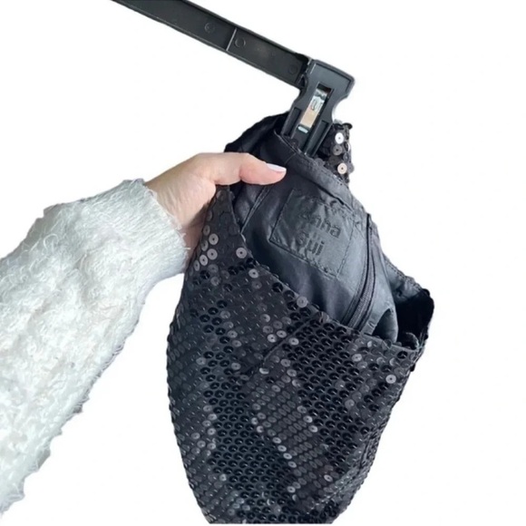 ANNA SUI Black Sequined Mini Skirt Size Small - Picture 4 of 4